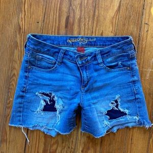 High wasted light blue shorts